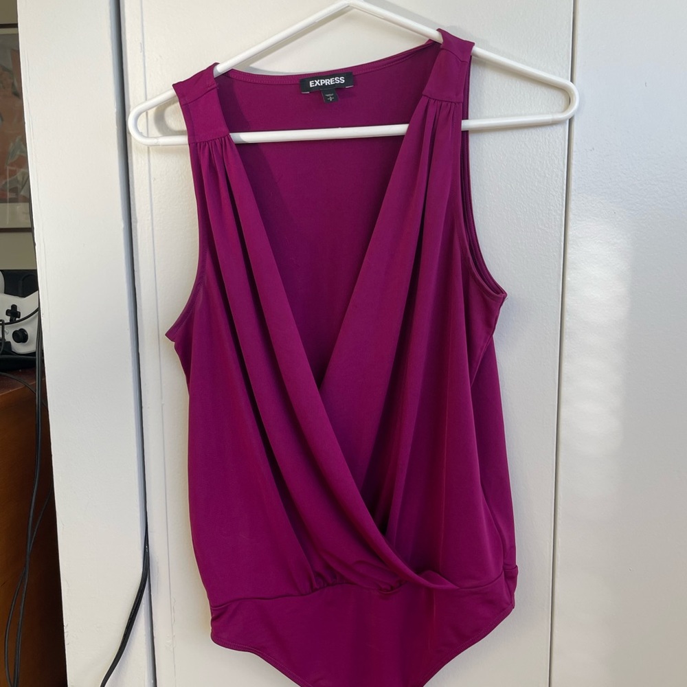 Express Fuchsia Sleeveless Bodysuit Size S